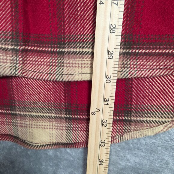 Orvis Shirt Mens Large Red Plaid Heavy Flannel Button Down Big Bear Shacket - Picture 9 of 9